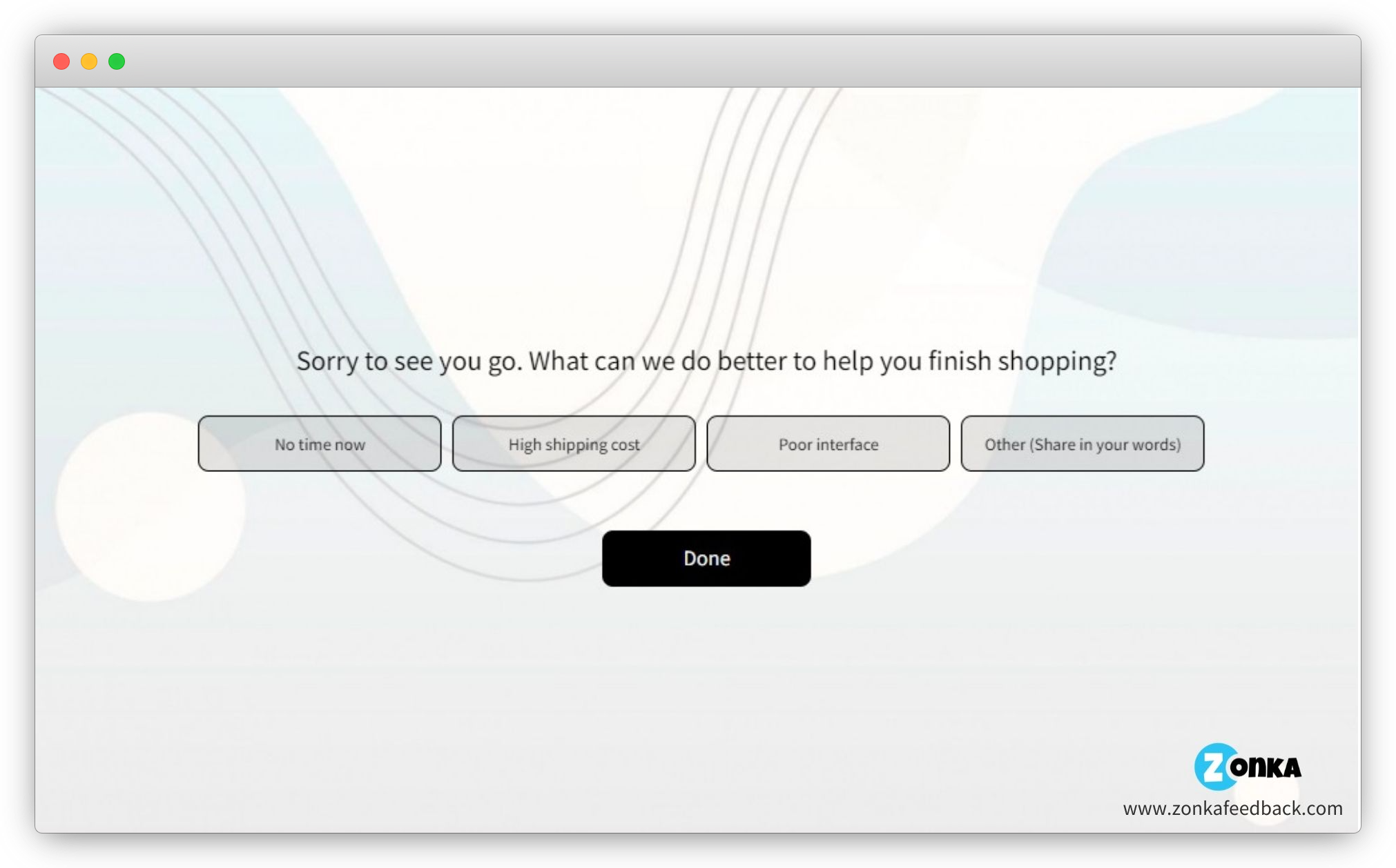 website feedback exit intent survey