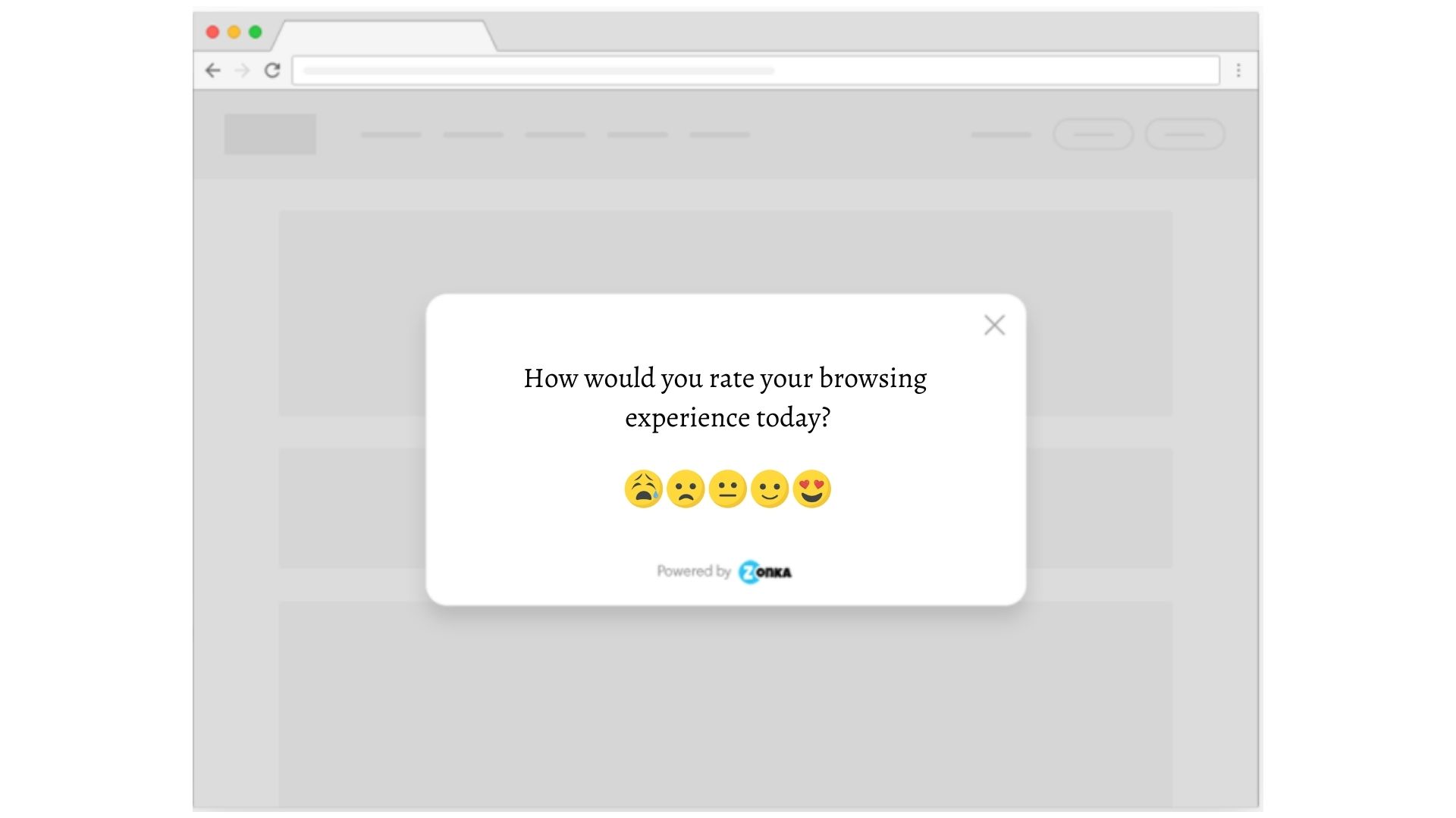 Microsurvey to collect quick pulse on browsing experience